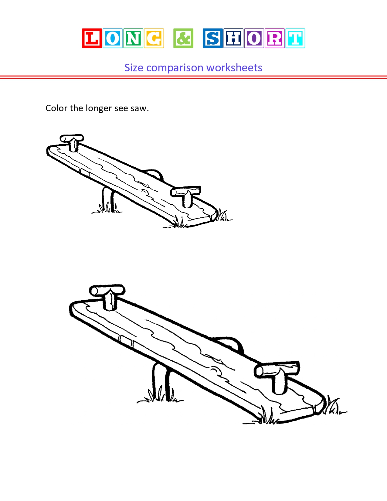 Color the longer or shorter worksheet-2