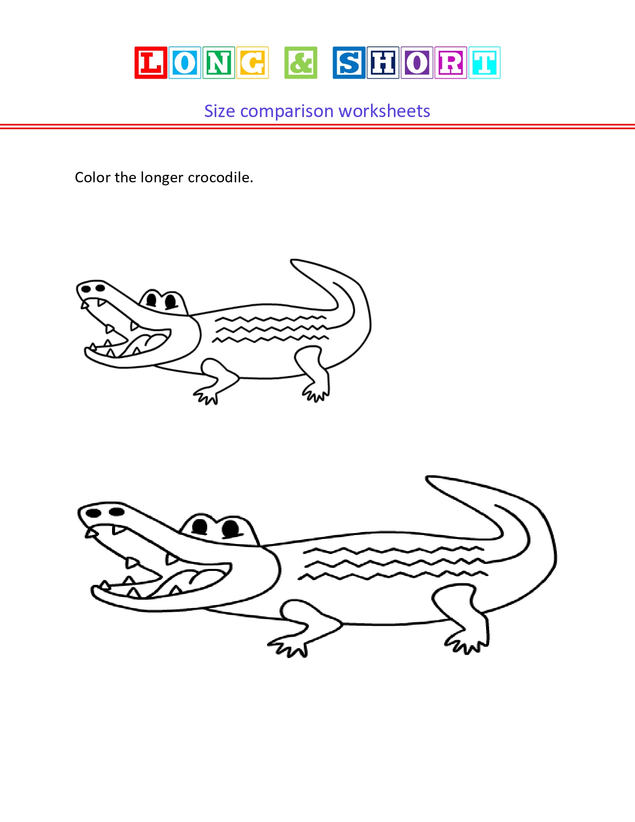 Color the longer or shorter worksheet-3