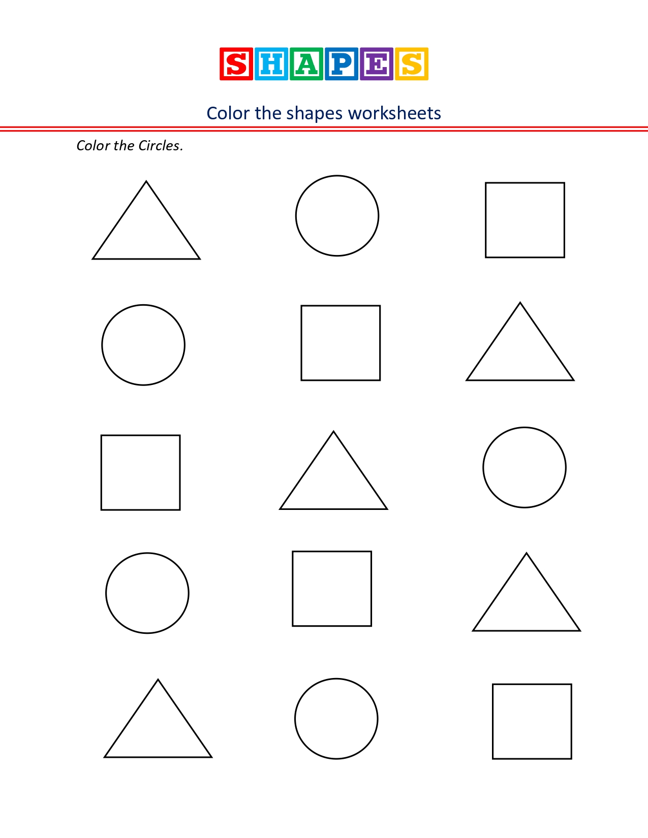 Colour the shape-circle