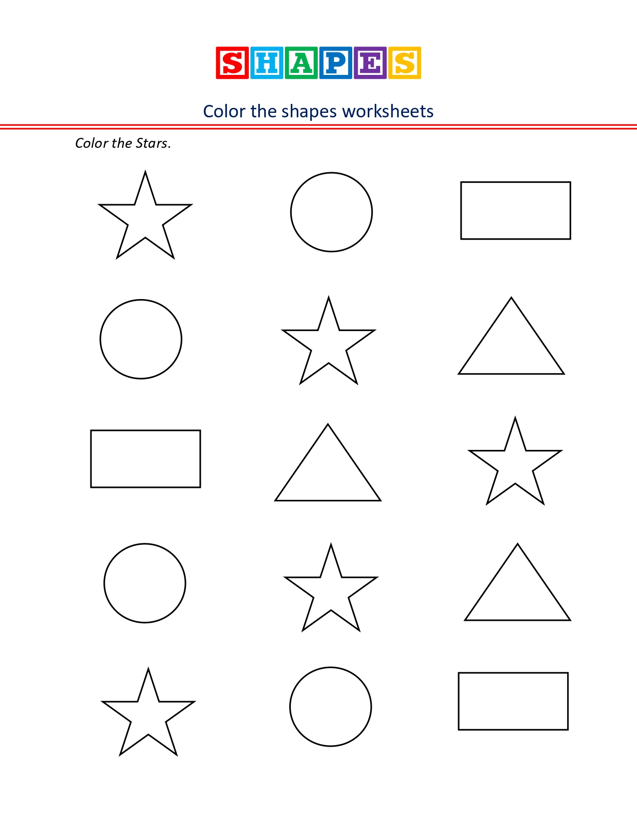 Colour the shape-star