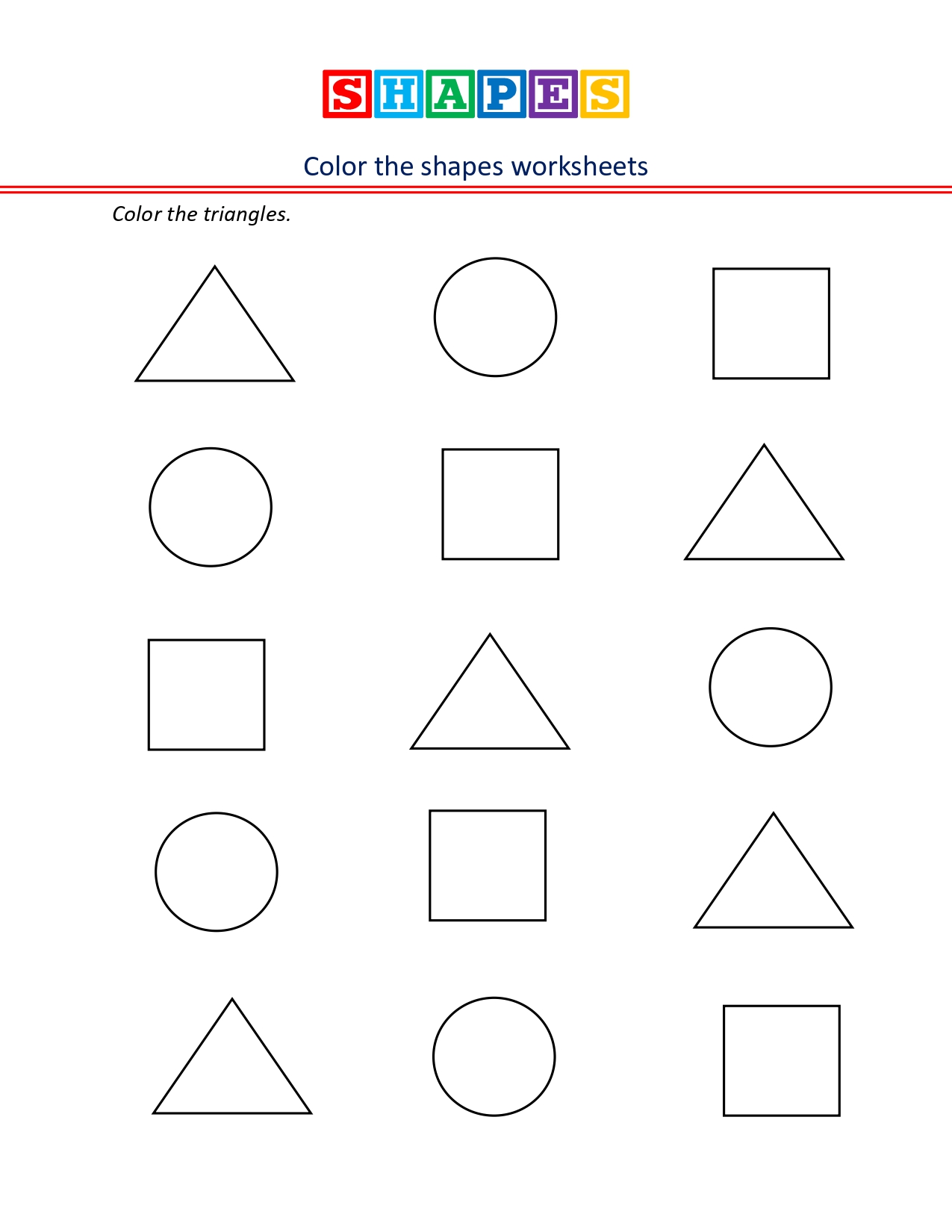 Colour the shape-triangle